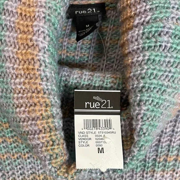 Rue 21 Womens Sweater Size Medium Multicolored Knit Turtleneck Top NWT - Picture 5 of 9